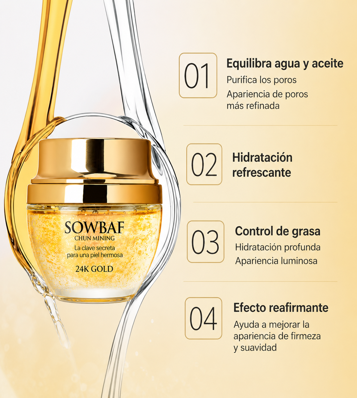 OFERTA Crema Blanqueadora Facial 24K Gold Premium